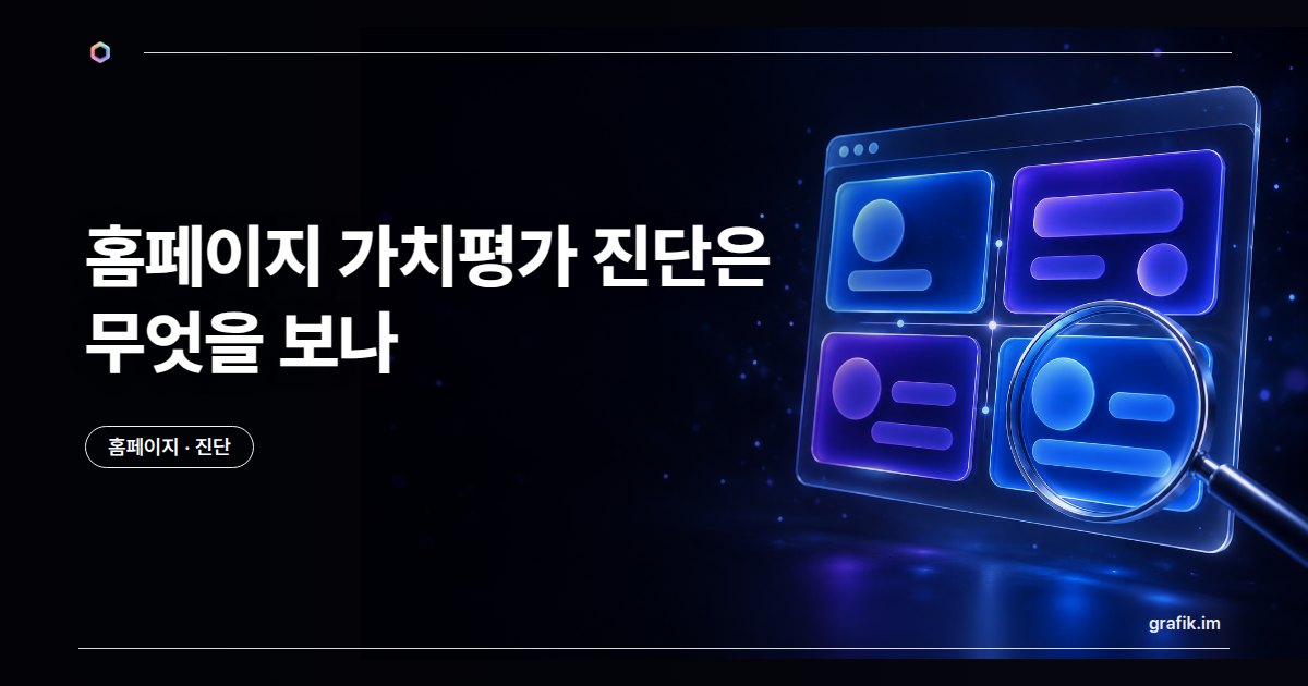 홈페이지 가치평가 진단은 무엇을 보나 — 네 영역으로 읽는 법